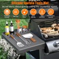 thumbnail image 2 of Silicone Griddle Tools Mat for Blackstone, Large Silicone Spatula Mat with Drip Pad, Grill BBQ Caddy Utensils Holder for Kitchen, Cooking & Countertop, Griddle Accessories for Blackstone （Grey）, 2 of 6