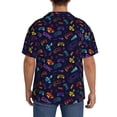 thumbnail image 5 of Xecao offers the Games for Men's Casual Short-sleeved Shirt, a button-up collared shirt with a pocket, perfect for beach vacations and yacht travel in the 3X-Large size., 5 of 7