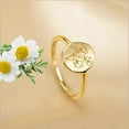 thumbnail image 2 of Handmade Flower Signet Ring18K Gold Ring Delicate Personalized Jewelry Gift for Women/Girls（Gold，9#）, 2 of 4