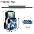 thumbnail image 6 of FUIALDOLG Stretch Polyester Crossbody Bag Lightweight with Front Pocket Crossbody Bags for Shop, Blue Gold Marble Pattern Crossbody Purse, 6 of 7