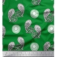 thumbnail image 1 of Soimoi Green Velvet Fabric Floral & Paisley Print Fabric by Yard 58 Inch Wide, 1 of 3