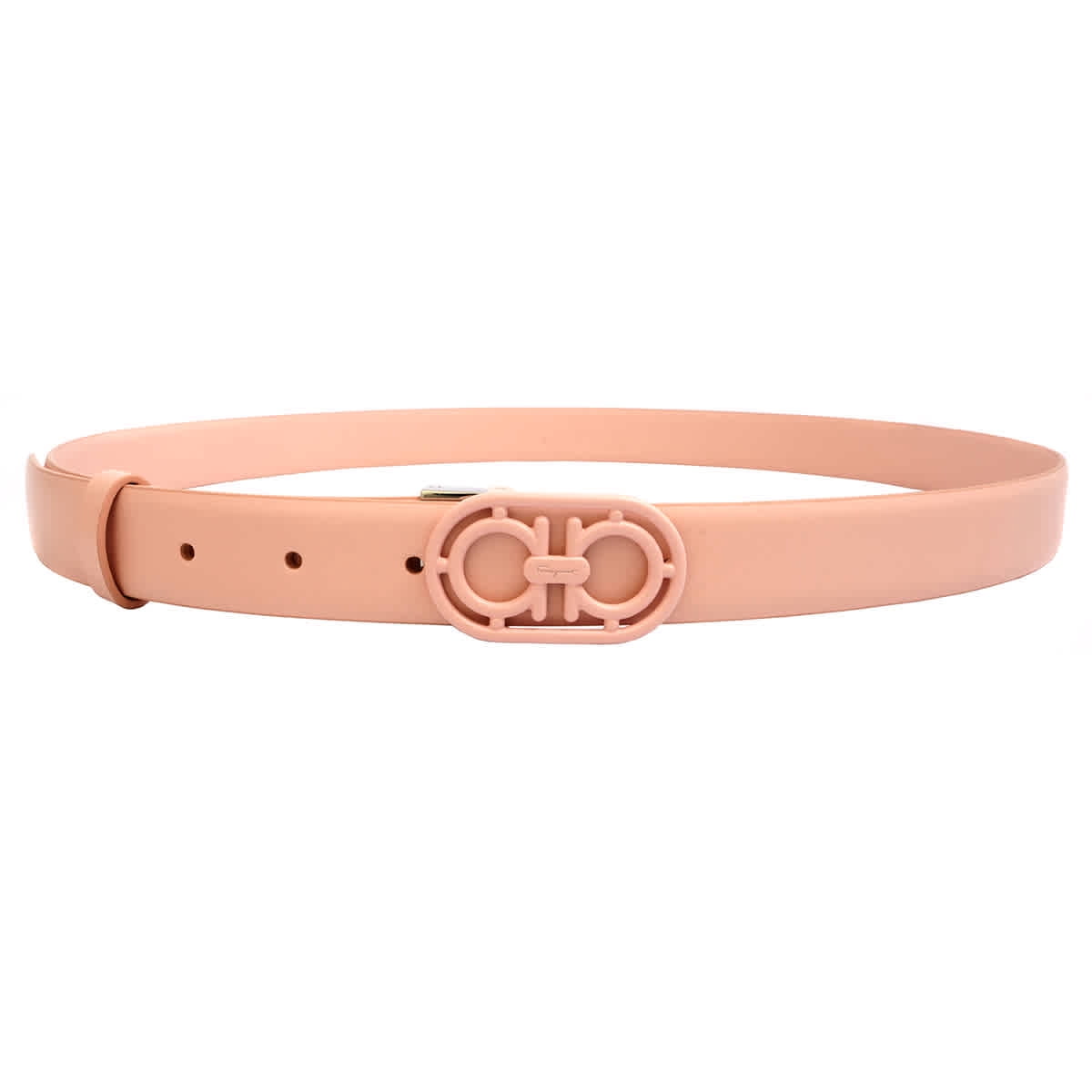 Ferragamo Belt Pink Womens Ferragamo Belt Womens Pink & White Leather, Silver Hardware  main image 2