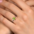 thumbnail image 4 of Gem Stone King 900 Platinum Green Peridot Engagement Ring for Women | 1.45 Cttw | Round 7MM | Gemstone August Birthstone | Size 9, 4 of 6