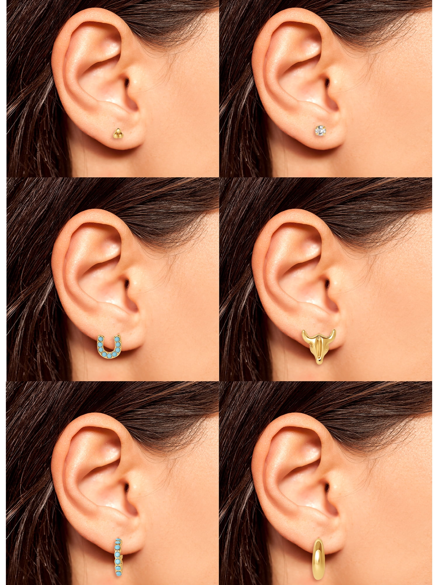 Jessica Simpson Women’s Faux Turquoise Earrings Set, 6 Pairs – Mixed Fashion Stud and Drop Earrings Collection