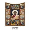 thumbnail image 3 of Clearance! Blankets and Throws Throw Bed Throw Blanket Home Decor Throw Blanket Mary Bed Throws. Soft Virgin Mary Blanket Microfiber Our Lady of Throw Blanket Warm Cozy Flanne, 3 of 4