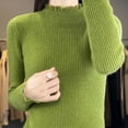 thumbnail image 6 of Lime Green Crochet Warm Basic Tops for Women Winter Fall Long Sleeve Turtle Mock Neck Sweater Tops Blouses Shirts Teen Girls 2026 Trendy M, 6 of 8