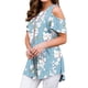 thumbnail image 4 of Qarigey Top con cuello y estampado de camiseta con hombros descubiertos para mujer Prendas para la parte del cuerpo loto S Qarigey AP001532-06, 4 of 6