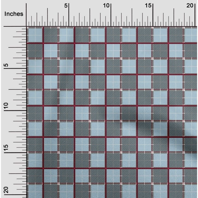 oneOone Polyester Lycra Fabric Tartan Check Print Fabric By The Yard 56 Inch Wide