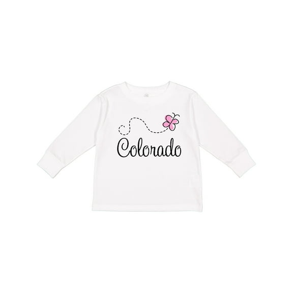 Inktastic Butterfly Colorado Girls Long Sleeve Toddler T-Shirt