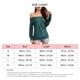 thumbnail image 4 of Blusa con hombros descubiertos Manga larga Color puro Cuello de una línea Tops casuales de moda para mujer Verde L, 4 of 4