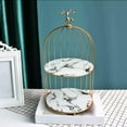 thumbnail image 2 of veasfak Makeup Organizer Shelf, Cosmetic Storage Marble Tray, Round Vanity Organizer 2 Tier, 2 of 6