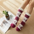 thumbnail image 4 of Sock for Women，Clearance Women Winter Thick Slipper Socks With Grippers Non Slip Christmas Warm Fuzzy Socks, 4 of 9