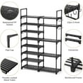 thumbnail image 5 of CozyNestFinds Shoe Rack Organizer, 8-Tier Metal Shoe Rack for Closet Entryway Garage, 26-32 Pairs Tall Shoe Boot Storage Shelf with 15 Hooks, Stackable Large Shoe Stand, 5 of 8