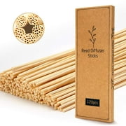 T&C 120PCS Reed Diffuser Sticks,10 Inch Natural Rattan Wood Sticks,Diffuser Refills,Essential Oil Aroma Diffuser Replacements Sticks for Home,Office (Natural Color) Natural Color