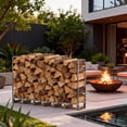 thumbnail image 2 of QinaQin 12FT Steel Firewood Rack with Waterproof Cover, Black, 2 of 7