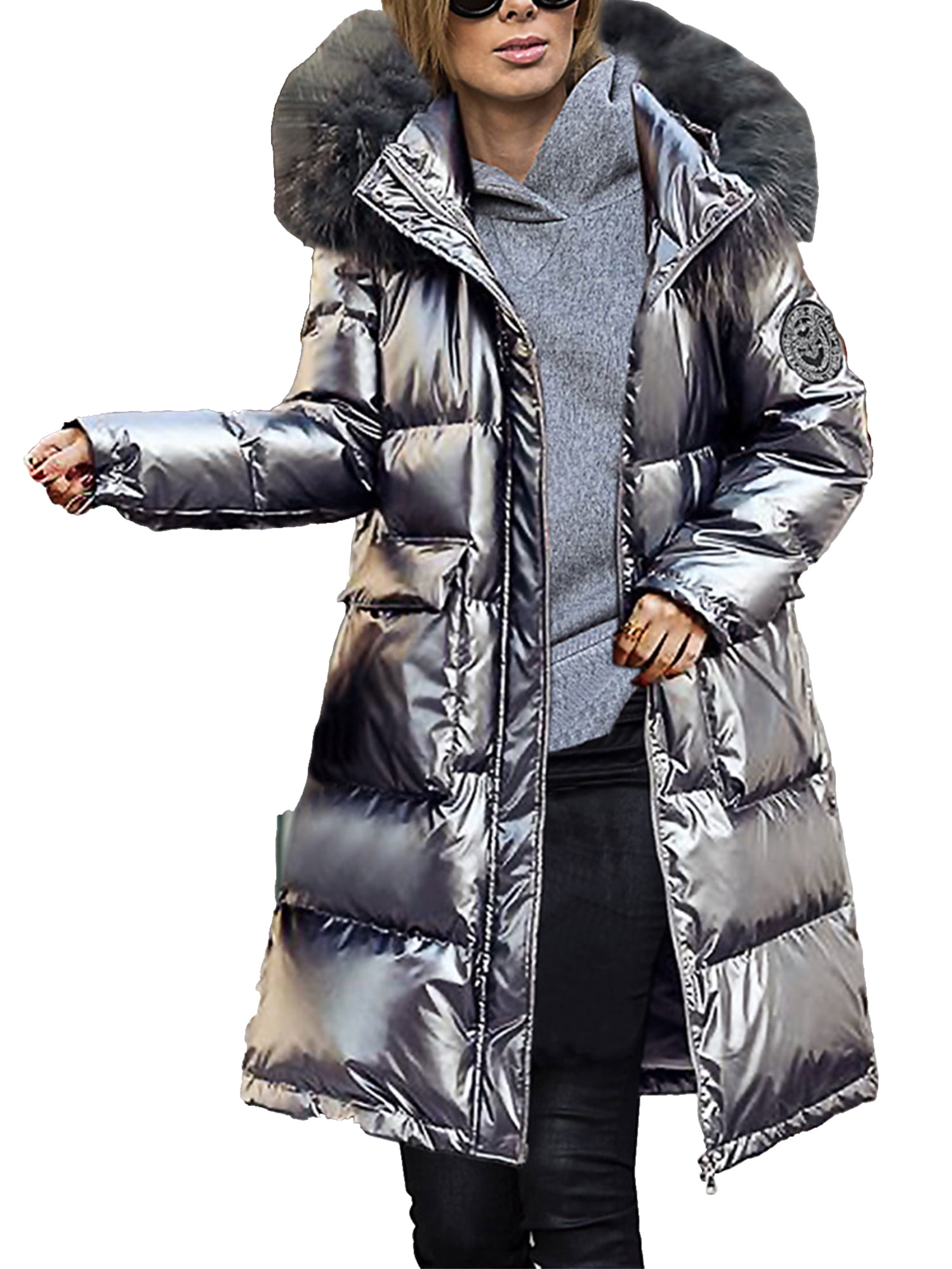 Lumento Womens Winter Hooded Long Coat 