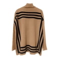 thumbnail image 5 of Chandail pour Femmes Automne/hiver Col Roulé Tricoté Manches Chauve-Souris Design Rayé, 5 of 5