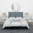 thumbnail image 2 of Designart 'Pink Crab Ocean Life' Coastal Duvet Cover Set, 2 of 4