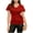Red, variant on Women's Party Blouse Sequin Wrap Top V-Neck Short Sleeve Cocktail Shirt with Adjustable Tie Waist, Red L