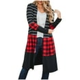 thumbnail image 2 of Munlar Plaid Cardigan Sweater Coats for Women Long Sleeve Christmas Winter Coat for Women, 2 of 9