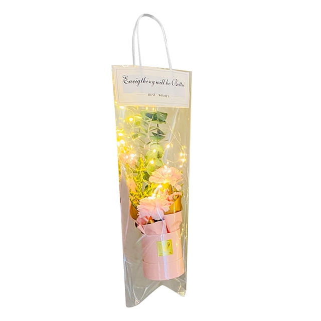 Yuarrent Regalo del día de San Valentín Jabón de aromaterapia artificial Clavel LED Cilindro de flor de jabón Flor artificial de boda Regalo del día Kits de decoración para fiestas rosado Yuarrent HA003050-01B
