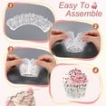 thumbnail image 4 of Uxcell 50-Pack Cupcake Wrappers, Pearlescent Art paper, Floral Lace Hollow Out Cupcake Liners for Wedding/Birthday Party Decoration[White Gold], 4 of 7