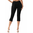 thumbnail image 4 of Women's Skinny Denim Capris Stretch Pull On Capri Jeans Inseam 21" Black Denim Size X-Large, 4 of 7