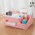 thumbnail image 1 of Side Dispensing Outlet Tissue Box Multifunction Remote Control Holder for Office Restaurant Dorms, 1 of 2