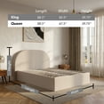 thumbnail image 4 of Placida Decor Luna Lit Plateforme Grand avec Rangement Relevable, Rembourrage en Bouclé Beige, Tête de Lit Courbée, Cadre en Métal et Base à Lattes, 4 of 10