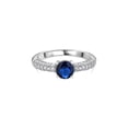 thumbnail image 3 of 1.20 Carat Round Cut Natural Diamond Blue Sapphire Gemstone Elegant Anniversary Ring for Women 18K White Gold Size 6 by Diamond-Capitals, 3 of 7