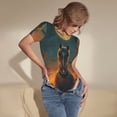thumbnail image 4 of Lsque Sunset Prairie Meditating Horse Women's Crew Neck Short Sleeve Bodysuit Basic T Shirts Tops Onesie Adult Cute Pajama-X-Large, 4 of 8