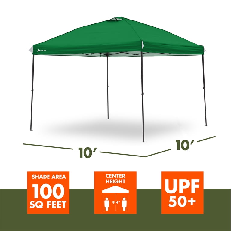 Ozark Trail 10' x 10' Straight Leg Instant Pop-up Outdoor Canopy