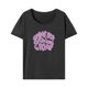 thumbnail image 2 of Camiseta de cuello redondo para mujer, camiseta informal de manga corta a la moda para senderismo, compras L, 2 of 8