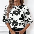 thumbnail image 3 of Eres Más Que una Camisa de Puntuación de Prueba, Verano Suelto Casual Cinco Cuartos de Manga Cuello Redondo Impreso para Mujeres, 3 of 7