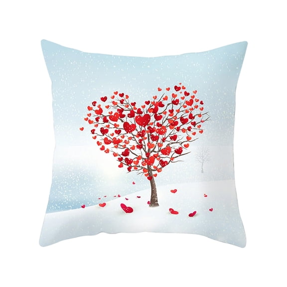 TanSiDing 1pcs Valentines Day Pillow Covers, Soft Flannel Heart Print Decorative Throw Pillowcases for Couch Sofa Bedroom Living Room Home Decor 45*45cm