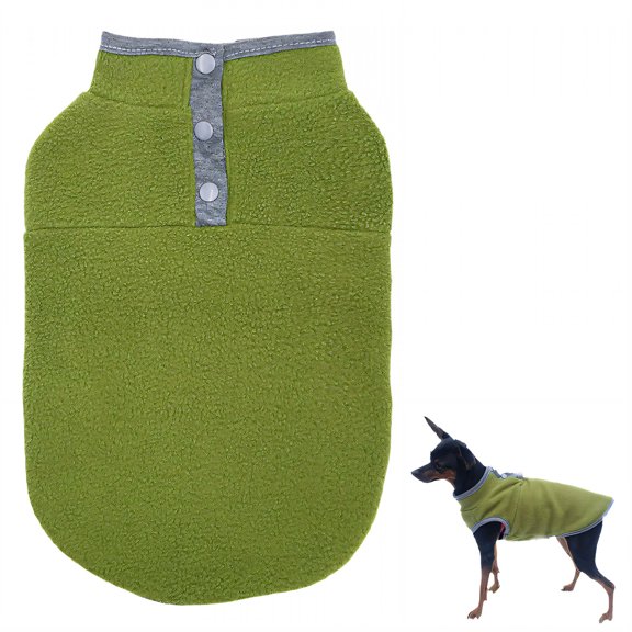 TELOLY 1Pcs Dog Jacket,Shake Velvet Puppy Clothes,Small Dog Sweater,Green,S