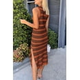 thumbnail image 2 of PRETTYGARDEN Women's Summer Bodycon Sundresses Casual Midi Sleeveless Hollow Out Knit Side Slit Striped Long Tank Dress, 2 of 6