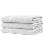 3 Pack Bath Towels Lightweight, 100% Cotton 24"x48" Poolside Towels. Medium soft towels for daily use at Home, Hotel, Motel, SPA, GYM or Salon