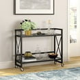 thumbnail image 3 of Evelyn&Zoe 38" Blackened Bronze Metal/Glass Bar Cart, 3 of 10
