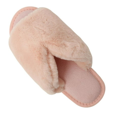 

Women Fuzzy Fluffy Slippers Open Toe Light Cozy Slip on House Slippers Indoor Outdoor Slippers