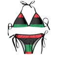 thumbnail image 1 of Cruz Halter Bikini anillo vinculado traje de baño cordón Vestido de playa 3 piezas Sexy traje de baño mujeres traje de baño acolchado ropa de playa, 1 of 5