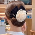 thumbnail image 4 of Hair Accessories Elegant Flexible Non-slip Cloth Flower Hair Clip Twist Hairstyle Bun Lazy Hair Curler Hair Bun Maker BLACK, 4 of 8