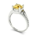 thumbnail image 2 of Solitaire with Accents Engagement Ring for Women - 1.71ct Natural Citrine in 14K White Gold Promise Ring, 2 of 6