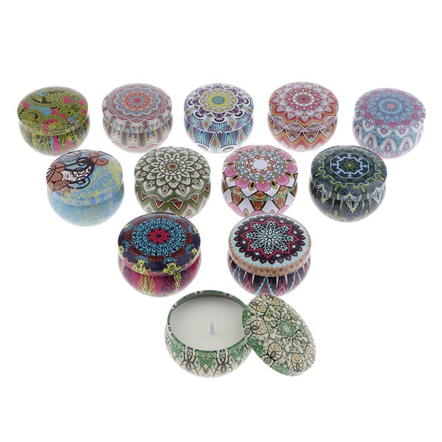 Paquete De 12 De Viaje Con Aromaterapia, , Velas Perfumadas, Velas De Cera De Soja Natural SM SunniMix Vela de latas de cera de soja natural