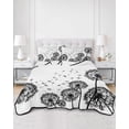 thumbnail image 3 of Dandelion Queen Size Down Alternative Comforter, Lightweight Comforter Quilt Bedding Set with Pillow Shams Black White Modern Country Rustic Plants All Seasons Bed Comforter Duvet Insert 90"x96", 3 of 7
