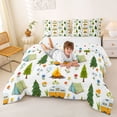 thumbnail image 3 of Catabedysis Floral Camping Full Size Comforter Sets,Caravan Tent Pattern Bedding Comforter Set For Boys,Multicolor,Polkadot Reversible,3 Pieces,1 Comforter and 2 Pillowcases, 3 of 7