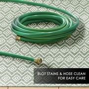 NICOLE MILLER NEW YORK Corin Small Diamonds Indoor Outdoor Area Rug, UV Fade Resistant, Low Pile, Seafoam/Cream, 7'10x10'2