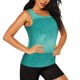 thumbnail image 2 of Balery Teal Turquoise1 Camiseta sin mangas estampada ligera para mujer, tops de entrenamiento sin mangas, camisetas de yoga transpirables de secado rápido.-Medium, 2 of 7