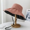 thumbnail image 1 of LinYooLi Women's Bucket Hat Summer Solid Color Cap Japanese Simple Foldable Casual Bucket Hat Vinyl Sunscreen and Sunscreen Bucket Hat, 1 of 6