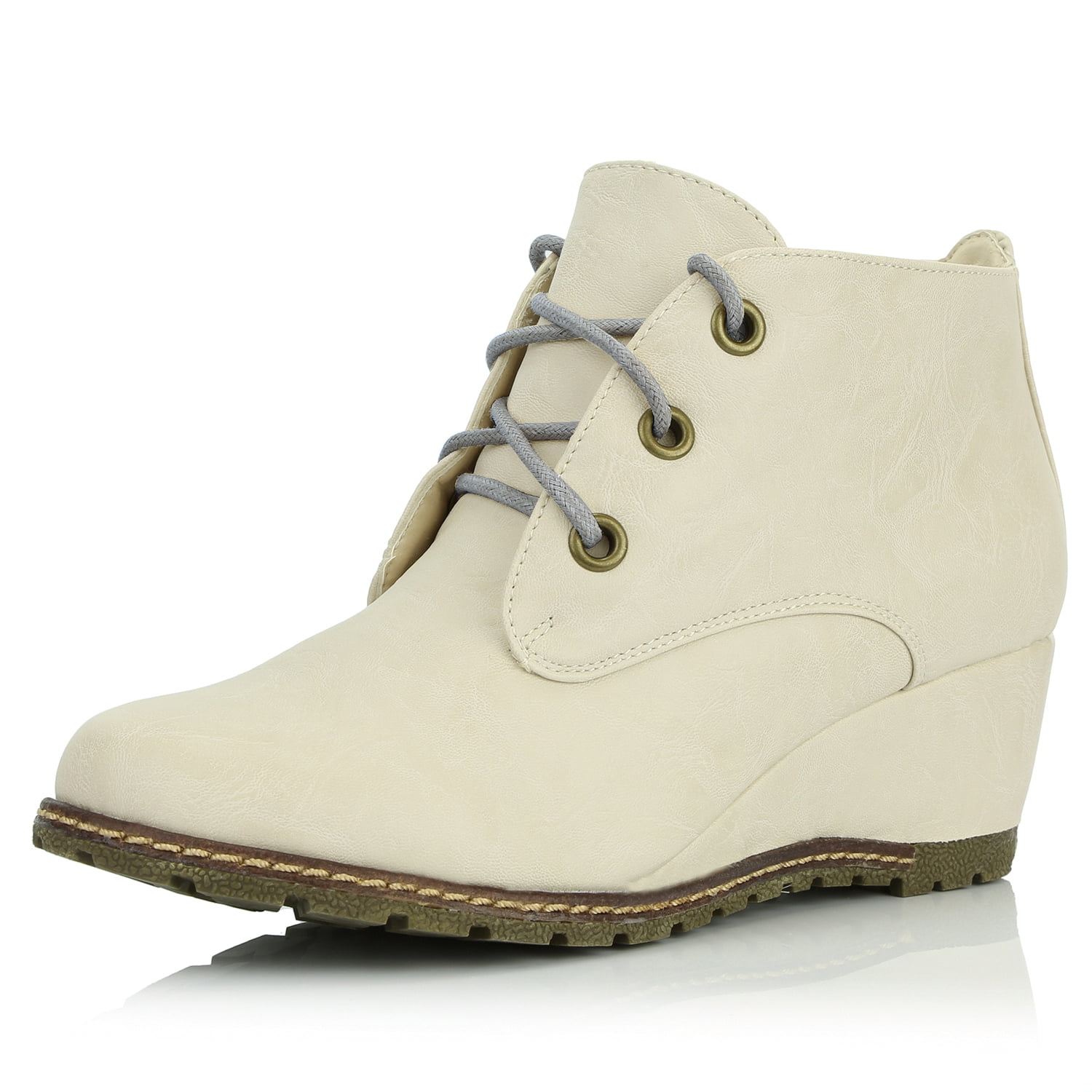 Women's Lace Up Oxford Wedge Booties 